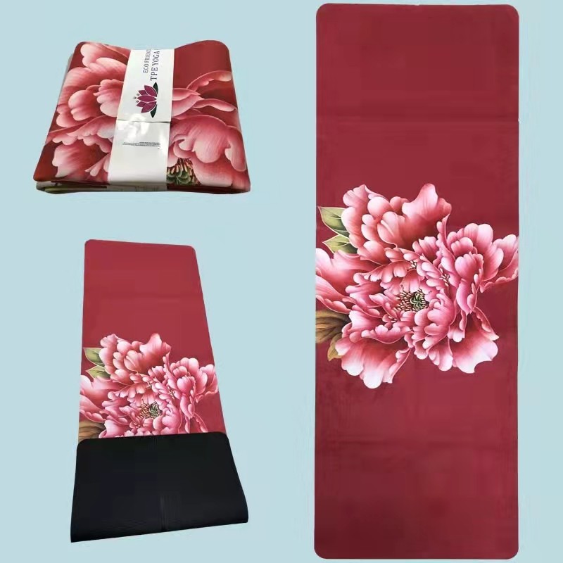 Customize Printed TPE Suede Yoga Mat