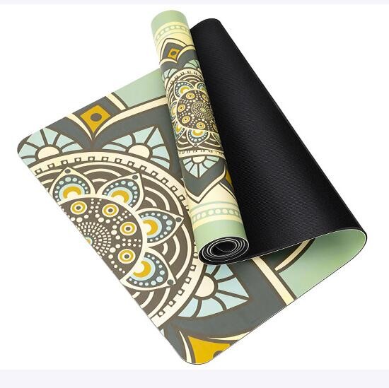 No Slip PU Yoga Mat Printed Rubber Fitness Mat