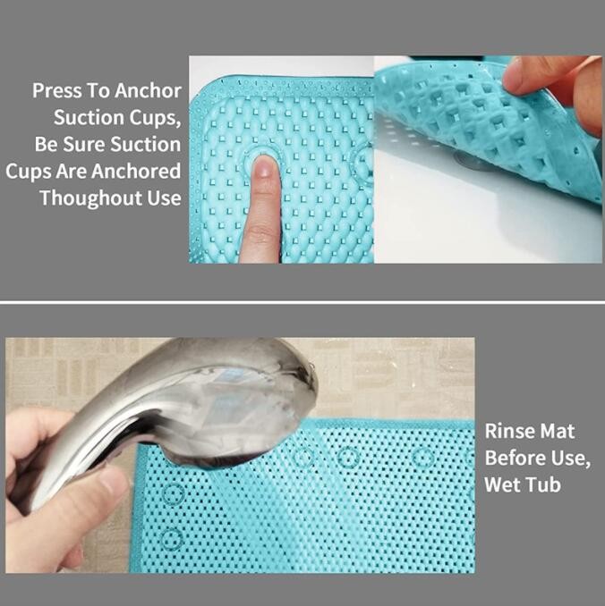 Non Slip PVC Shower Bath Tub Mats with Suction