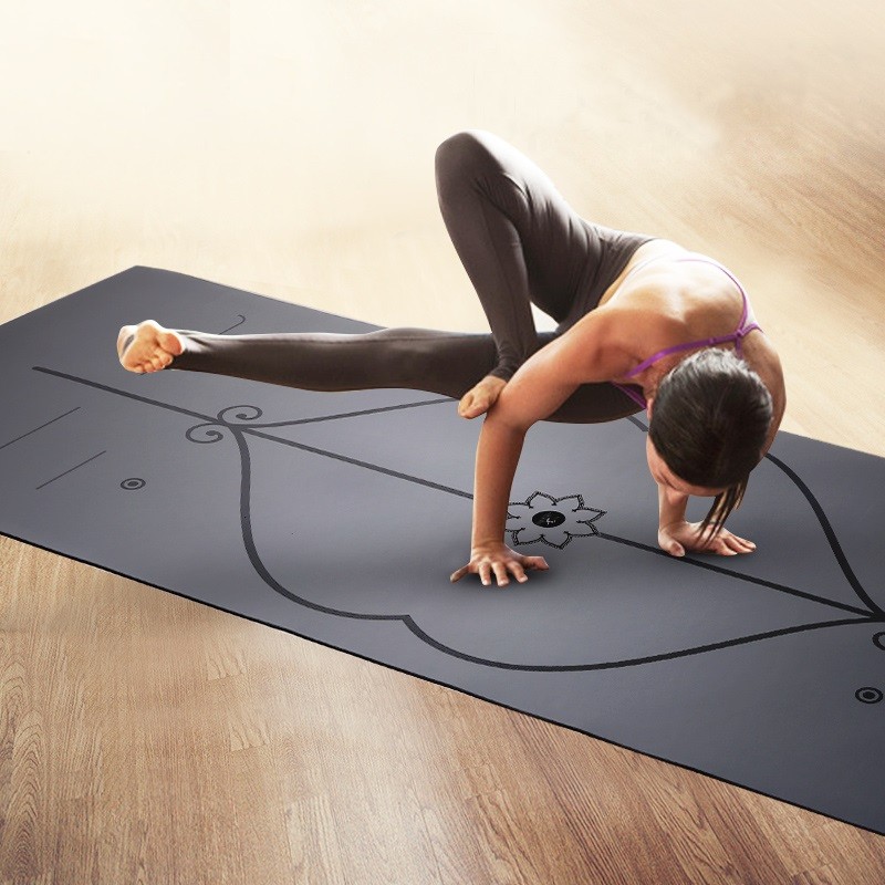 PU Rubber Yoga Mat with Position Line